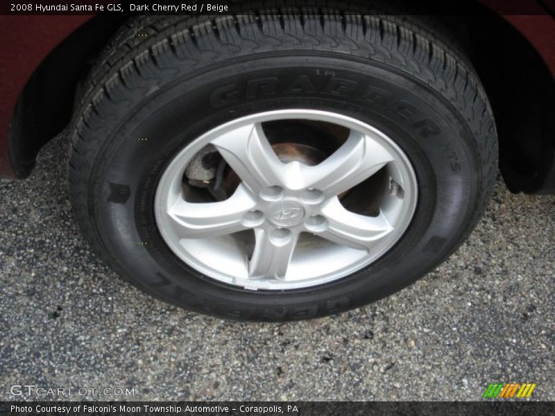 Dark Cherry Red / Beige 2008 Hyundai Santa Fe GLS