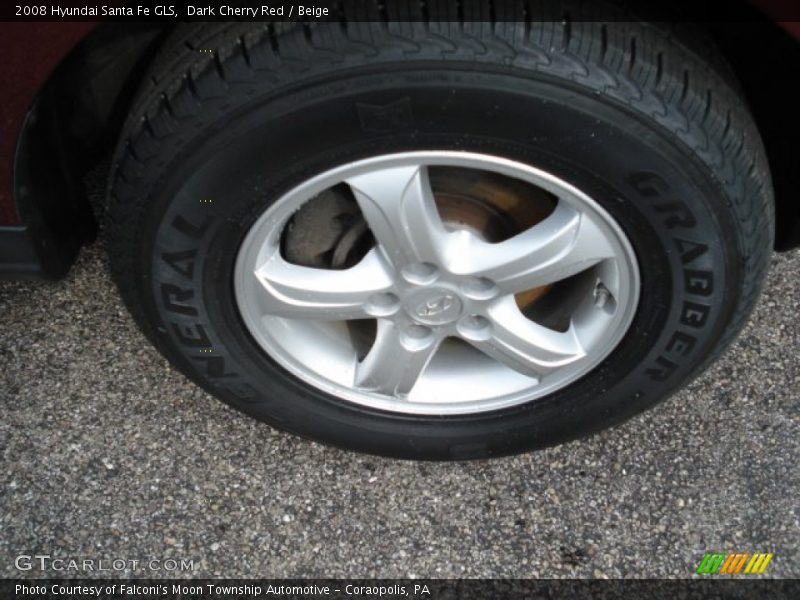 Dark Cherry Red / Beige 2008 Hyundai Santa Fe GLS