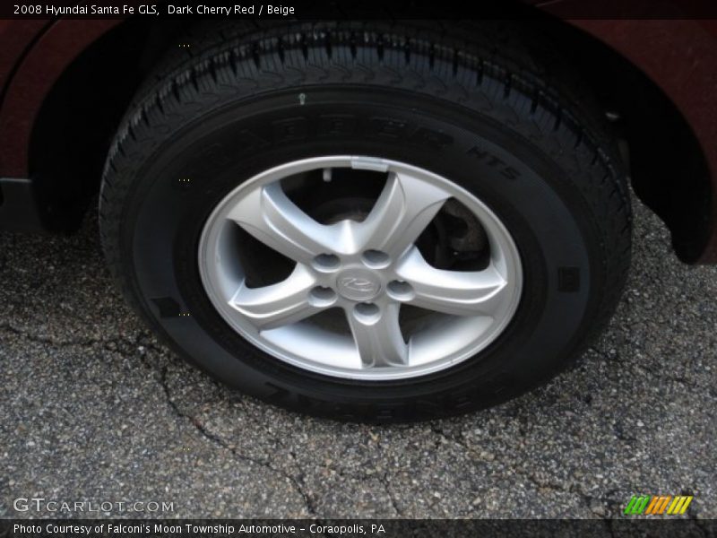 Dark Cherry Red / Beige 2008 Hyundai Santa Fe GLS
