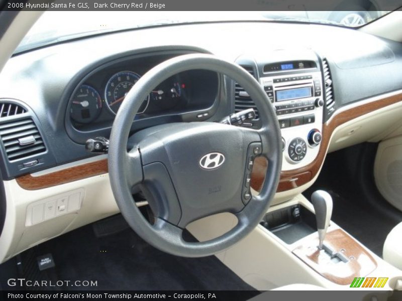 Dark Cherry Red / Beige 2008 Hyundai Santa Fe GLS