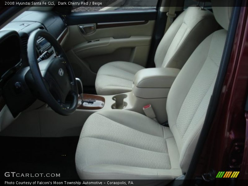 Dark Cherry Red / Beige 2008 Hyundai Santa Fe GLS