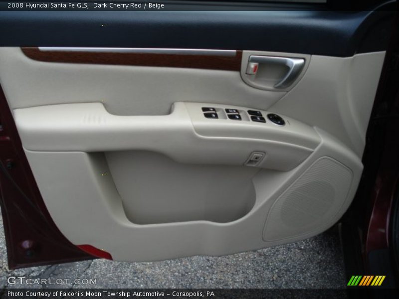 Dark Cherry Red / Beige 2008 Hyundai Santa Fe GLS