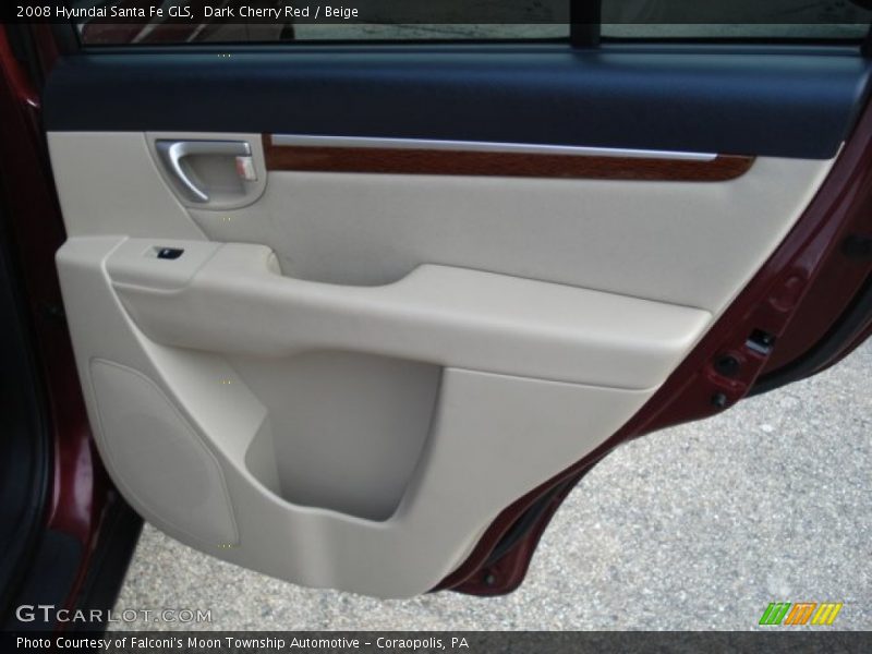 Dark Cherry Red / Beige 2008 Hyundai Santa Fe GLS