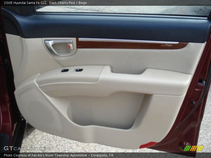 Dark Cherry Red / Beige 2008 Hyundai Santa Fe GLS