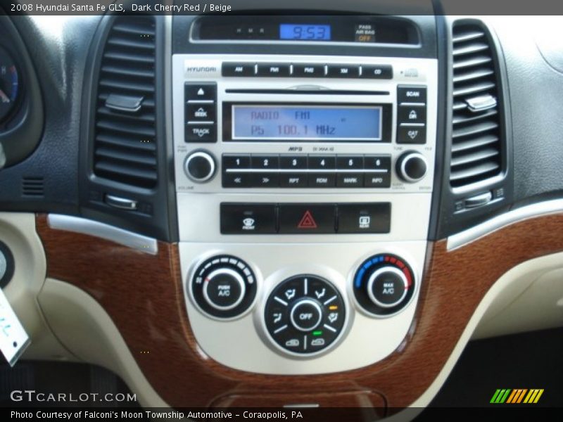 Dark Cherry Red / Beige 2008 Hyundai Santa Fe GLS