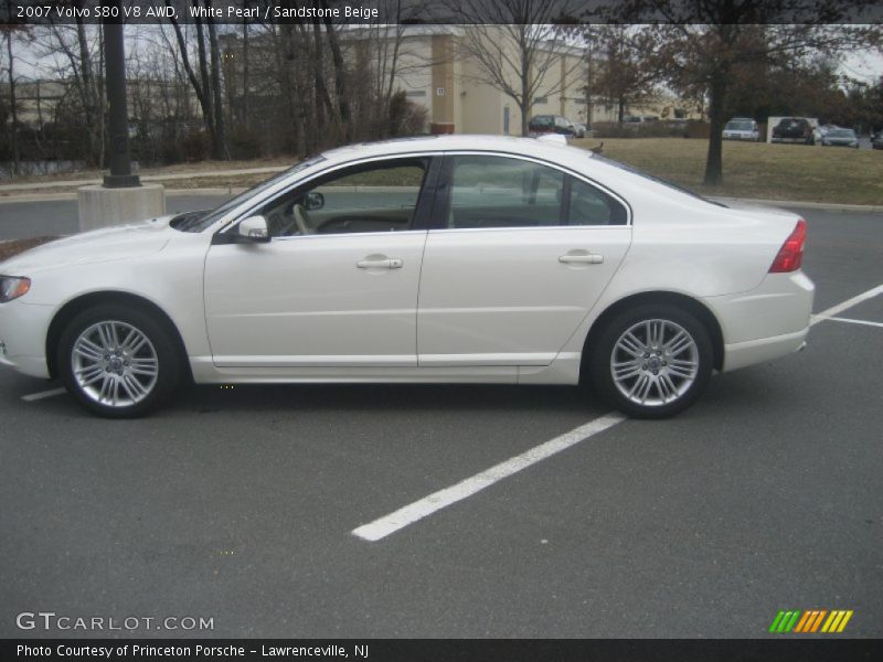 White Pearl / Sandstone Beige 2007 Volvo S80 V8 AWD