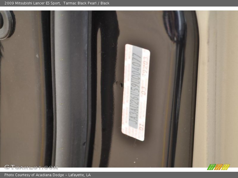 Tarmac Black Pearl / Black 2009 Mitsubishi Lancer ES Sport