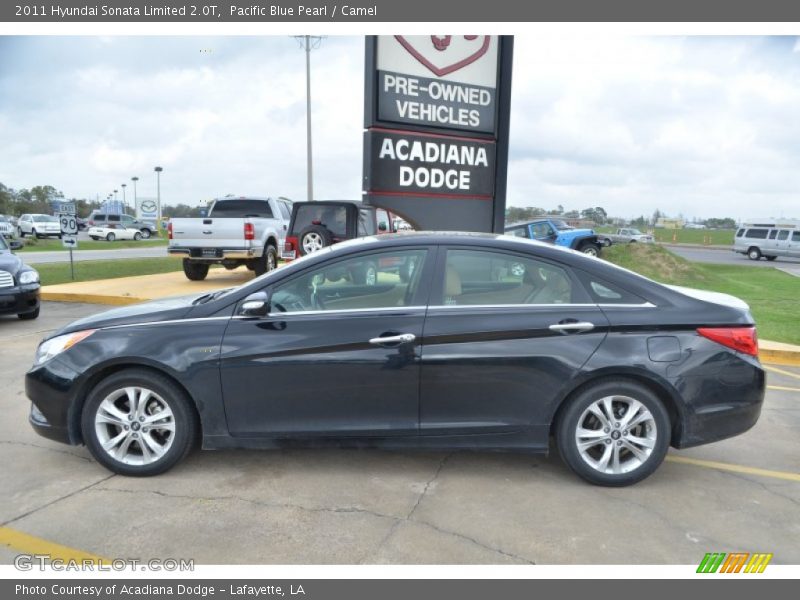 Pacific Blue Pearl / Camel 2011 Hyundai Sonata Limited 2.0T