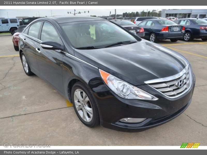 Pacific Blue Pearl / Camel 2011 Hyundai Sonata Limited 2.0T