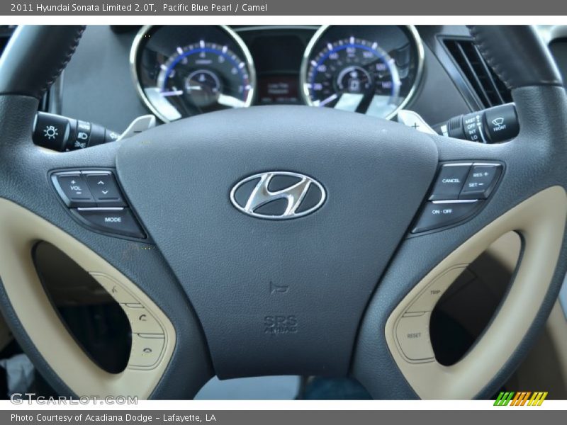 Pacific Blue Pearl / Camel 2011 Hyundai Sonata Limited 2.0T