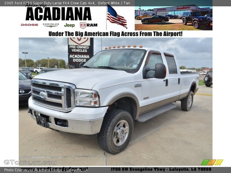 Oxford White / Tan 2005 Ford F250 Super Duty Lariat FX4 Crew Cab 4x4