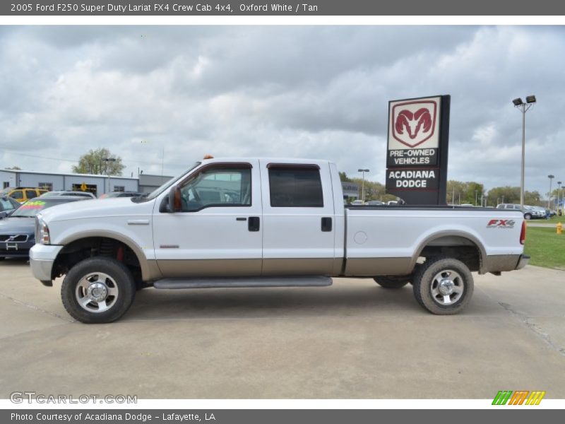 Oxford White / Tan 2005 Ford F250 Super Duty Lariat FX4 Crew Cab 4x4