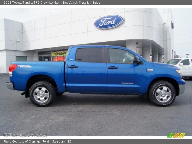 Blue Streak Metallic / Beige 2008 Toyota Tundra TRD CrewMax 4x4