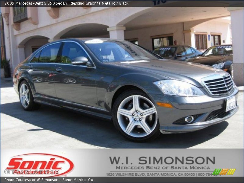 designo Graphite Metallic / Black 2009 Mercedes-Benz S 550 Sedan