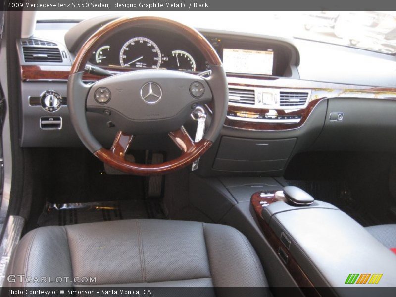 designo Graphite Metallic / Black 2009 Mercedes-Benz S 550 Sedan