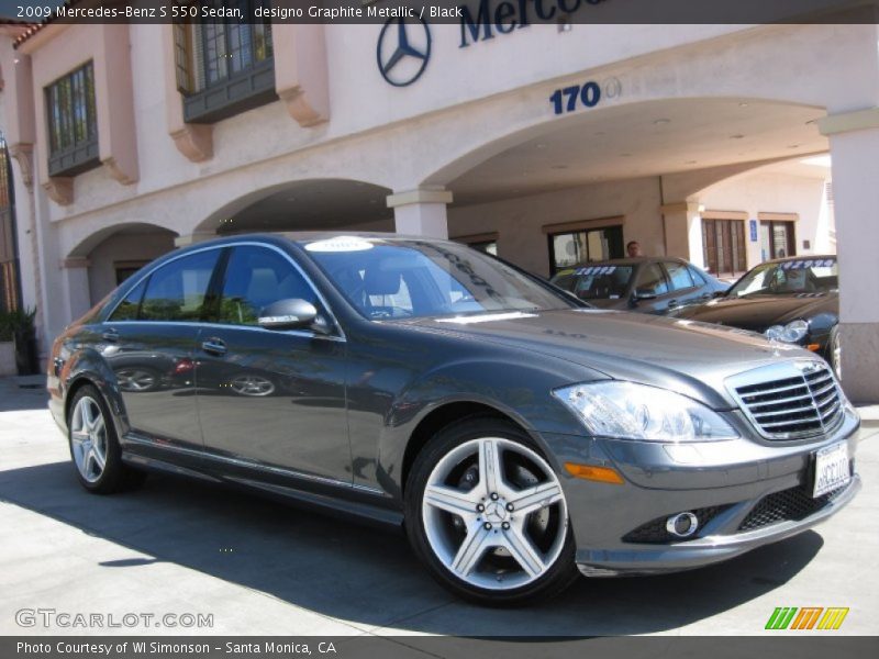 designo Graphite Metallic / Black 2009 Mercedes-Benz S 550 Sedan