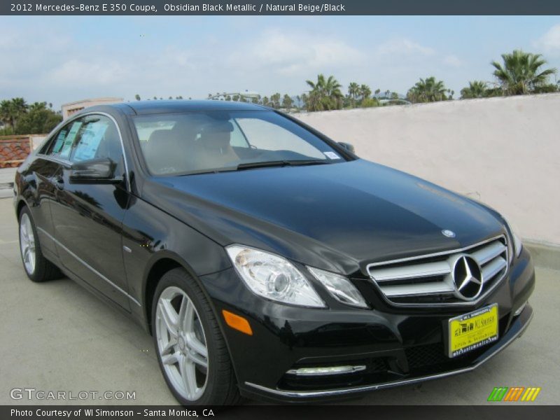 Obsidian Black Metallic / Natural Beige/Black 2012 Mercedes-Benz E 350 Coupe