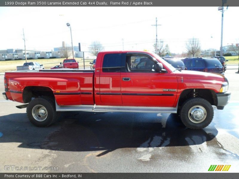 Flame Red / Agate Black 1999 Dodge Ram 3500 Laramie Extended Cab 4x4 Dually