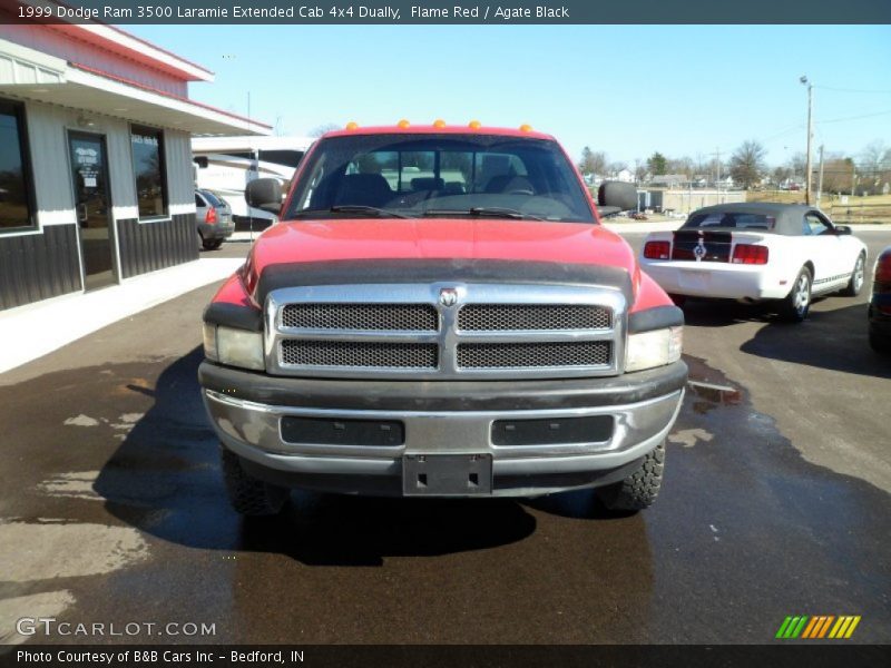 Flame Red / Agate Black 1999 Dodge Ram 3500 Laramie Extended Cab 4x4 Dually