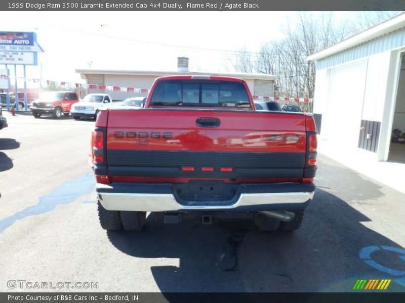 Flame Red / Agate Black 1999 Dodge Ram 3500 Laramie Extended Cab 4x4 Dually