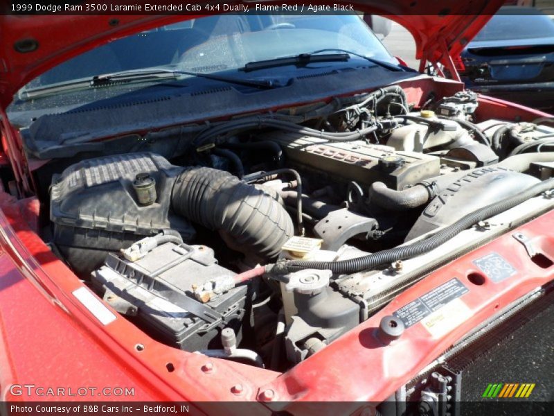 Flame Red / Agate Black 1999 Dodge Ram 3500 Laramie Extended Cab 4x4 Dually