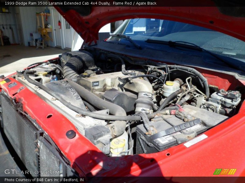 Flame Red / Agate Black 1999 Dodge Ram 3500 Laramie Extended Cab 4x4 Dually