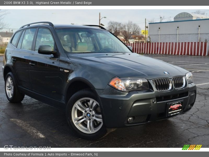 Highland Green Metallic / Sand Beige 2006 BMW X3 3.0i