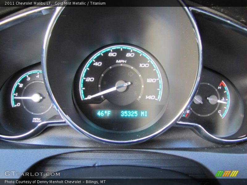 Gold Mist Metallic / Titanium 2011 Chevrolet Malibu LT