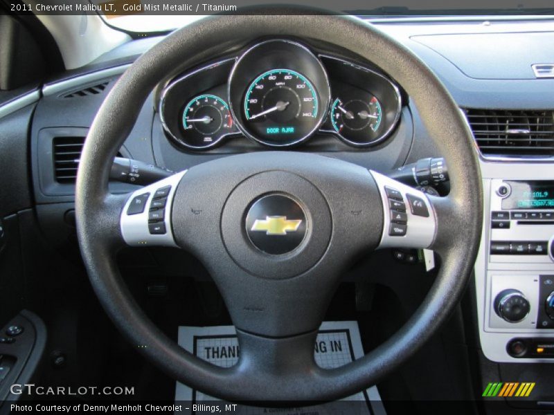 Gold Mist Metallic / Titanium 2011 Chevrolet Malibu LT