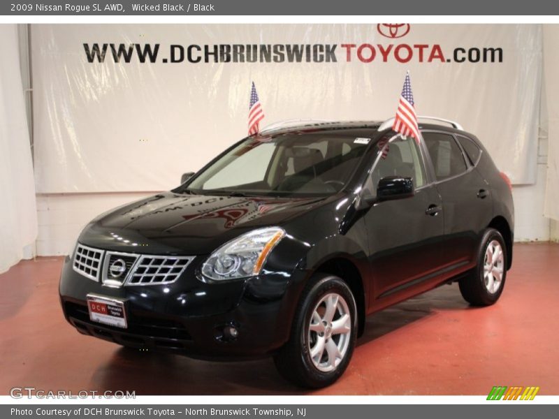 Wicked Black / Black 2009 Nissan Rogue SL AWD