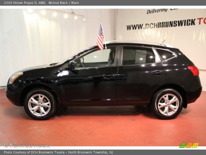 Wicked Black / Black 2009 Nissan Rogue SL AWD