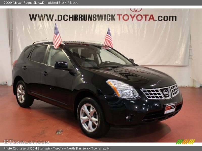 Wicked Black / Black 2009 Nissan Rogue SL AWD