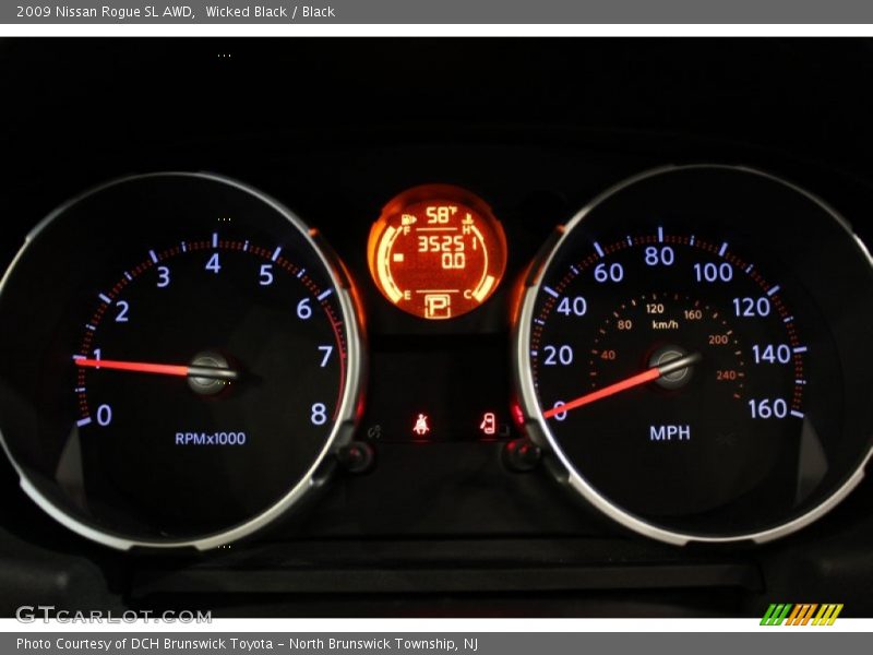 Wicked Black / Black 2009 Nissan Rogue SL AWD