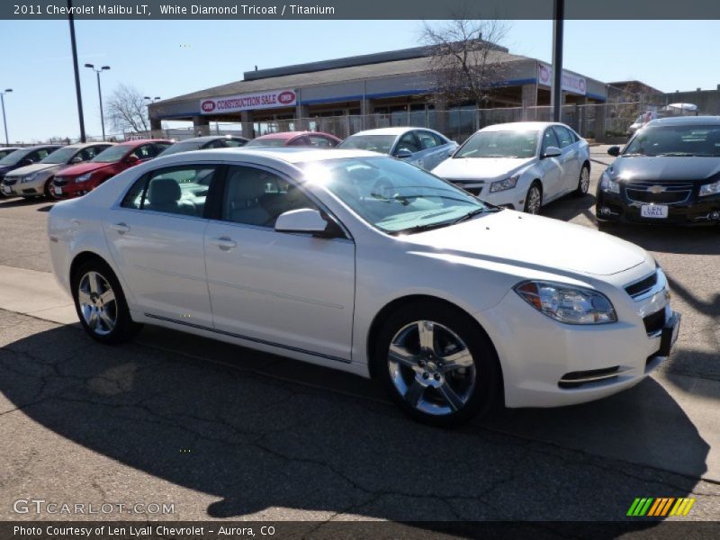 White Diamond Tricoat / Titanium 2011 Chevrolet Malibu LT