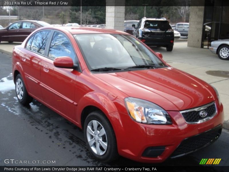 Tropical Red / Gray 2011 Kia Rio LX
