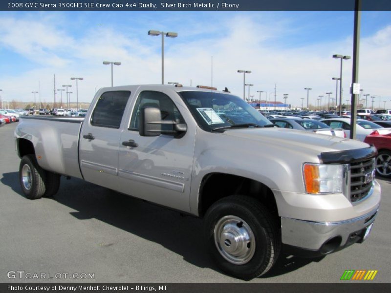 Silver Birch Metallic / Ebony 2008 GMC Sierra 3500HD SLE Crew Cab 4x4 Dually