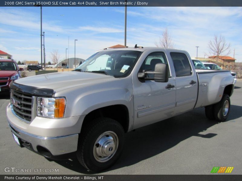 Silver Birch Metallic / Ebony 2008 GMC Sierra 3500HD SLE Crew Cab 4x4 Dually