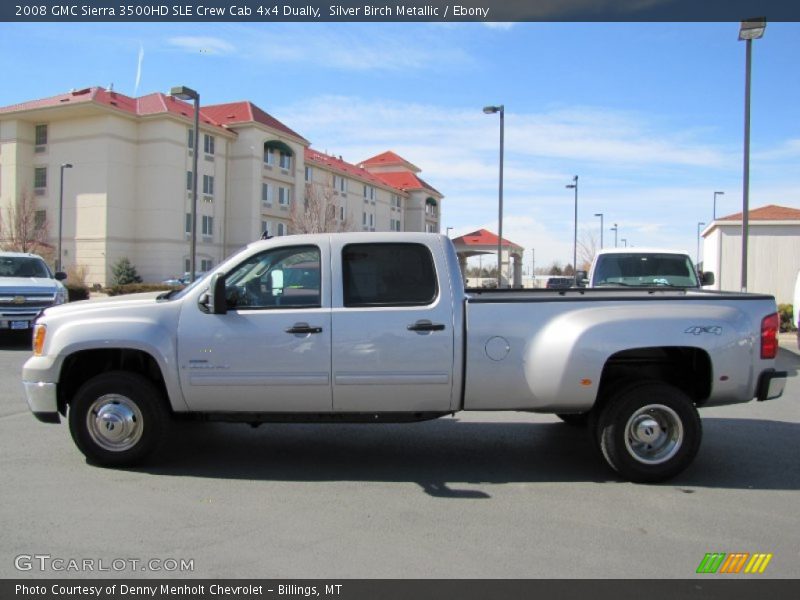 Silver Birch Metallic / Ebony 2008 GMC Sierra 3500HD SLE Crew Cab 4x4 Dually