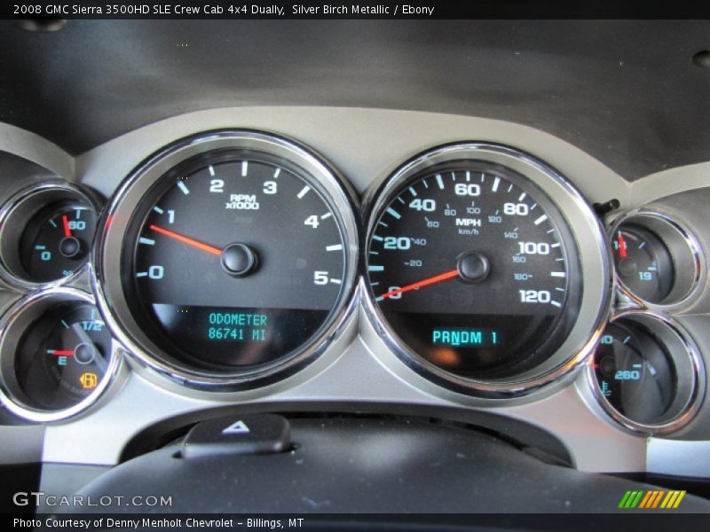 Silver Birch Metallic / Ebony 2008 GMC Sierra 3500HD SLE Crew Cab 4x4 Dually