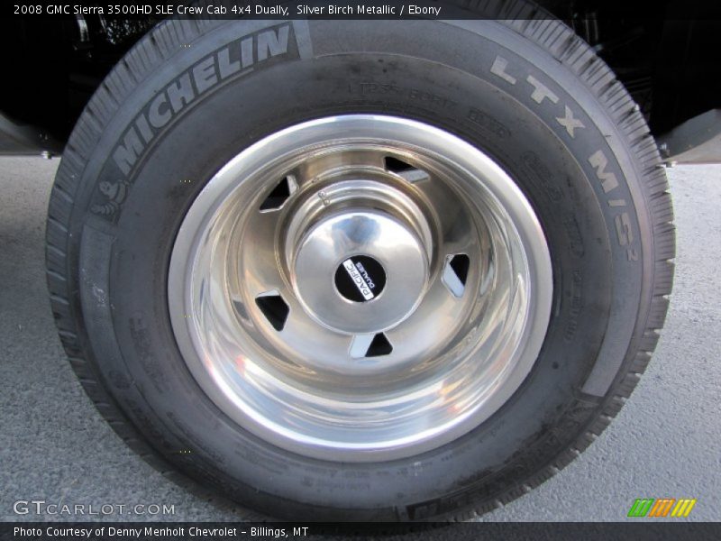 Silver Birch Metallic / Ebony 2008 GMC Sierra 3500HD SLE Crew Cab 4x4 Dually