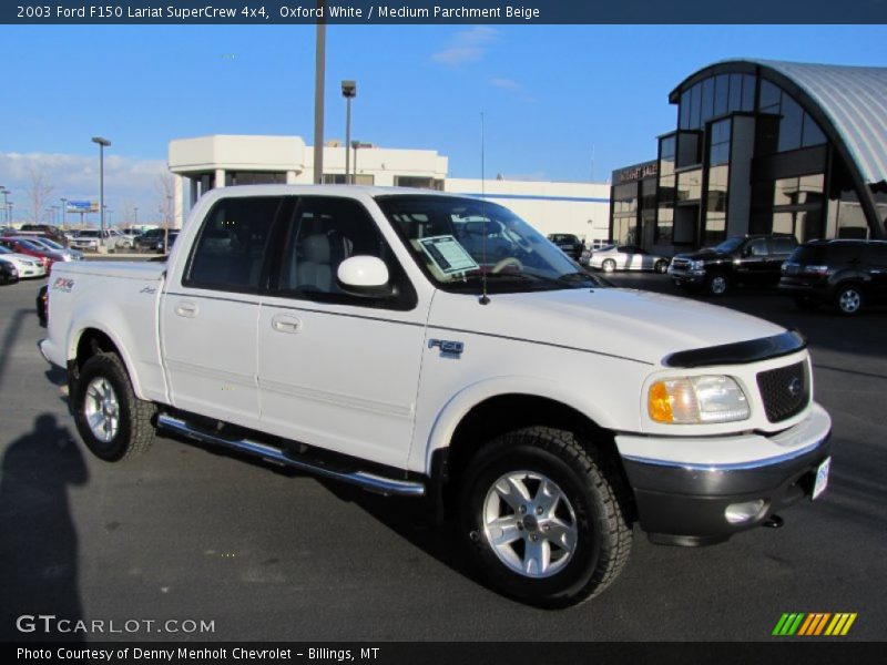 Oxford White / Medium Parchment Beige 2003 Ford F150 Lariat SuperCrew 4x4