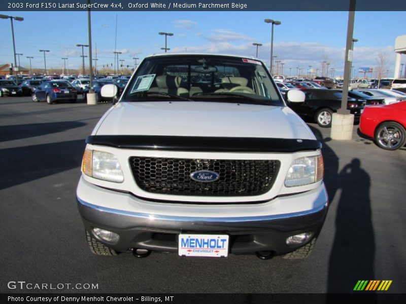 Oxford White / Medium Parchment Beige 2003 Ford F150 Lariat SuperCrew 4x4