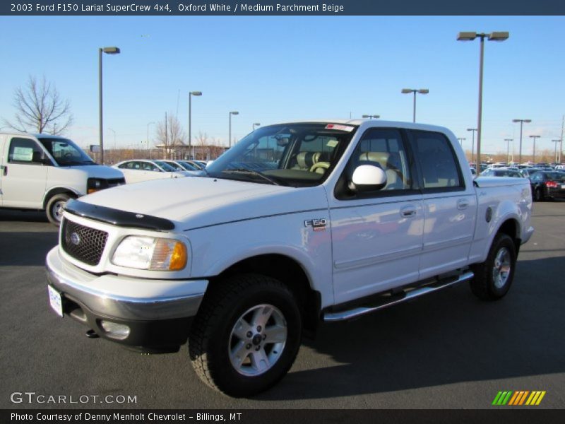 Oxford White / Medium Parchment Beige 2003 Ford F150 Lariat SuperCrew 4x4