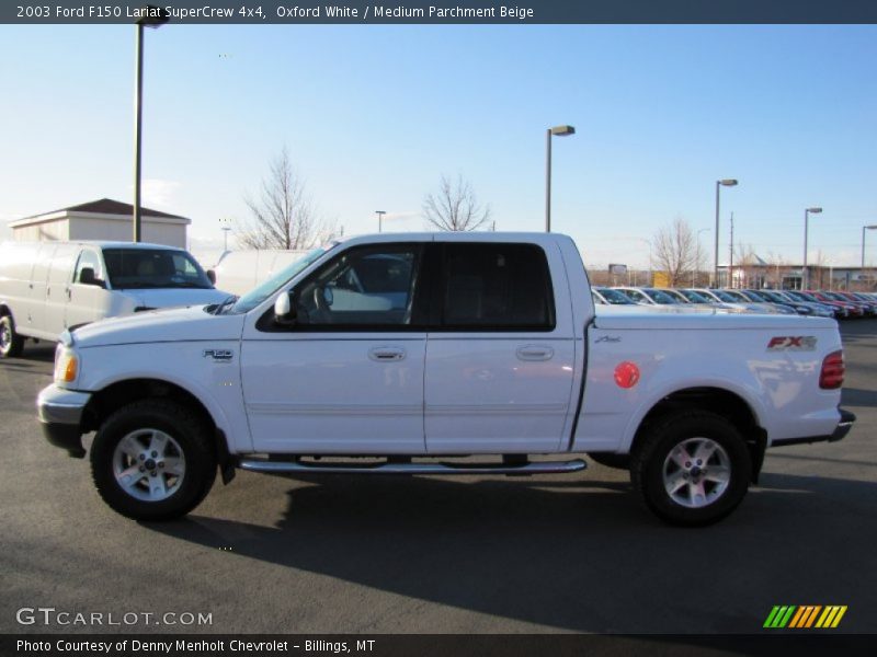 Oxford White / Medium Parchment Beige 2003 Ford F150 Lariat SuperCrew 4x4