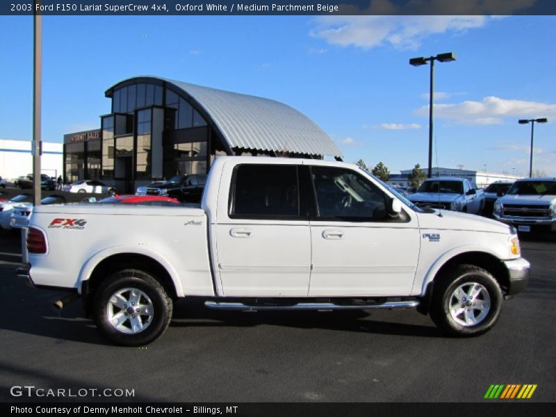 Oxford White / Medium Parchment Beige 2003 Ford F150 Lariat SuperCrew 4x4