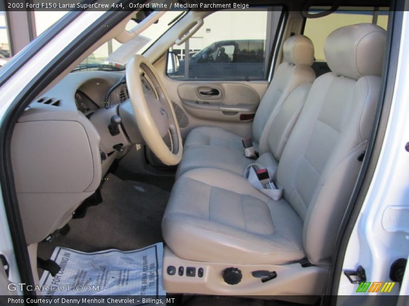 Oxford White / Medium Parchment Beige 2003 Ford F150 Lariat SuperCrew 4x4