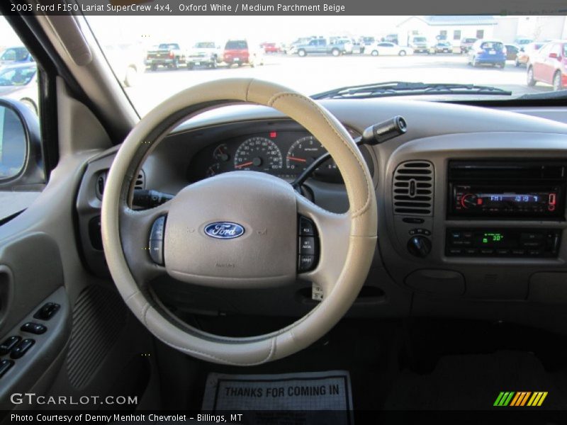 Oxford White / Medium Parchment Beige 2003 Ford F150 Lariat SuperCrew 4x4