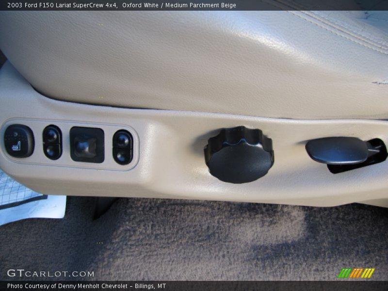 Oxford White / Medium Parchment Beige 2003 Ford F150 Lariat SuperCrew 4x4
