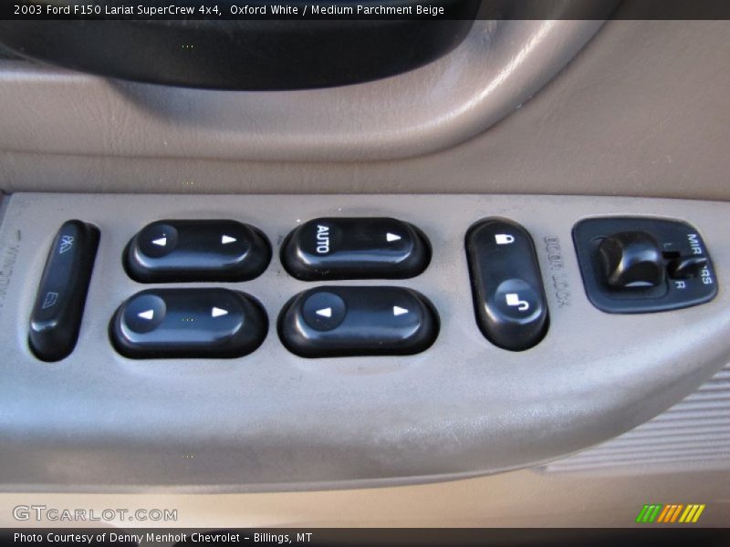 Oxford White / Medium Parchment Beige 2003 Ford F150 Lariat SuperCrew 4x4
