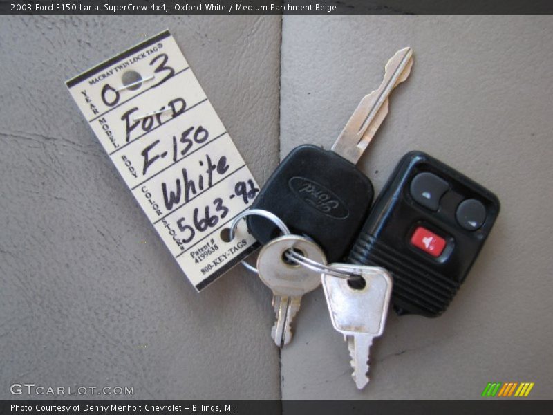 Oxford White / Medium Parchment Beige 2003 Ford F150 Lariat SuperCrew 4x4